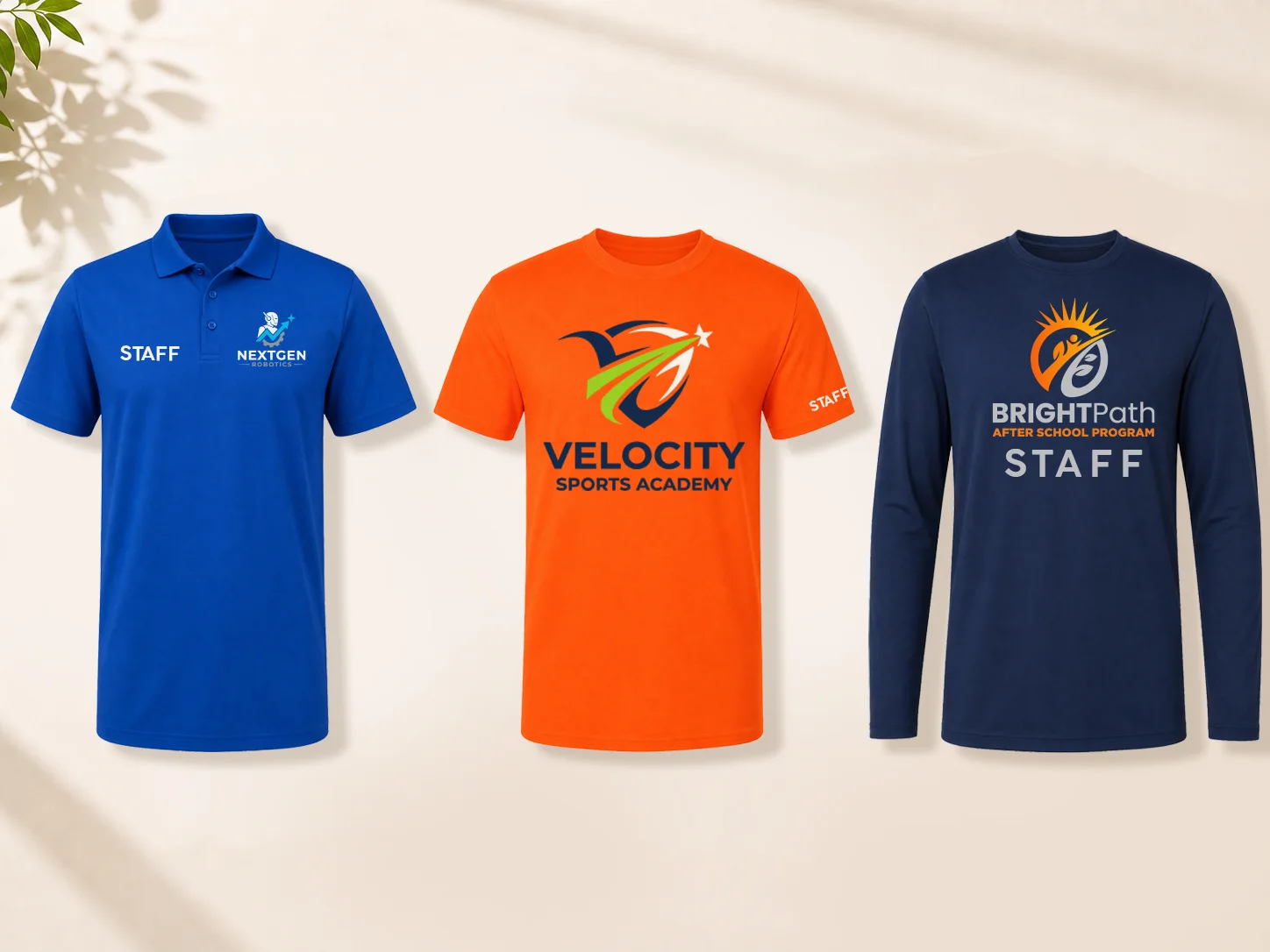Custom staff shirts and counselor shirts for camps and youth programs